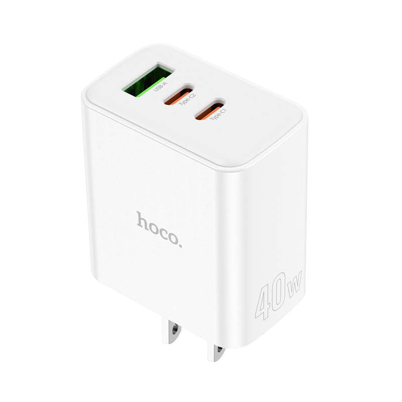 PD 40W Triple Ports Port USB-A et 2x Ports USB-C Adaptateur secteur pour chargeur mural PD 40W Triple Ports Port USB-A et 2x Ports USB-C Adaptateur secteur pour chargeur mural